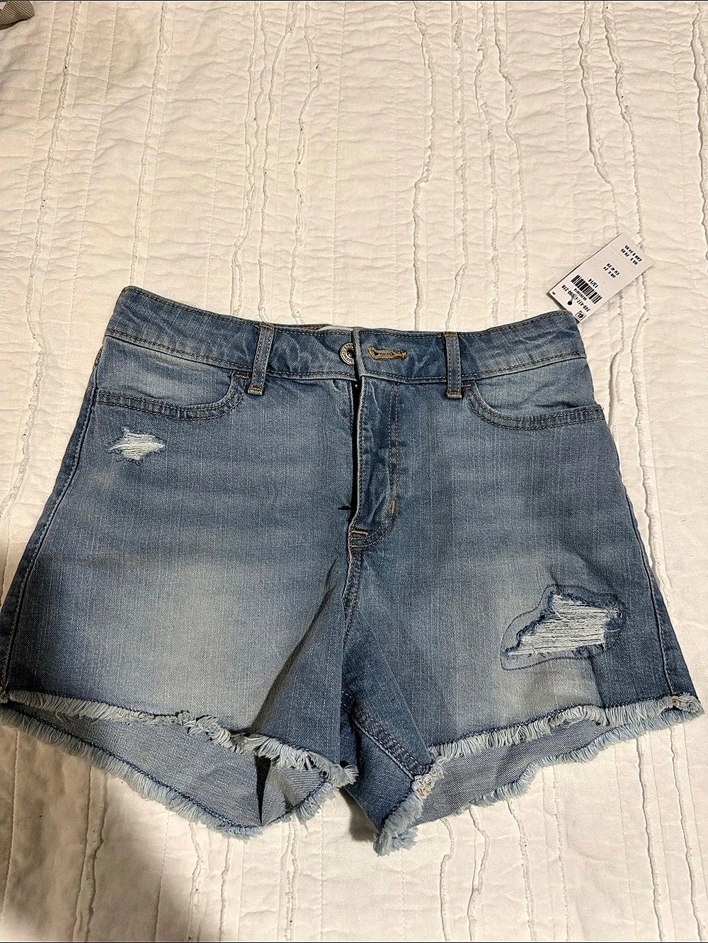 Abercrombie Kids High Rise Relaxed Denim Shorts Girls 13/14 NWT